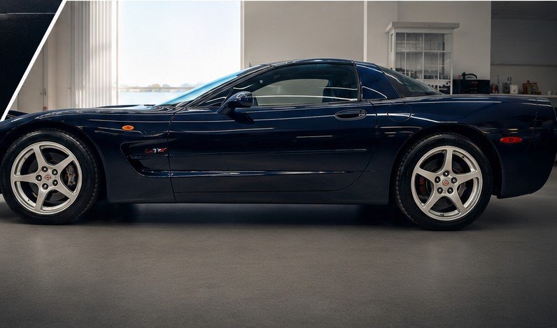 Corvette C5, profilo laterale, blu notte metallizzato Corvette C5, profilo laterale, blu notte metallizzato